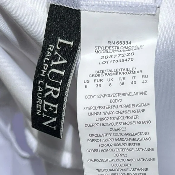 🌻NEW w/tag Lauren Ralph Lauren White Crochet Ring Bandeau 1-Piece Swimsuit sz 6 - Picture 9 of 11